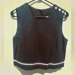 JBS cropped black top Vintage SZ 12